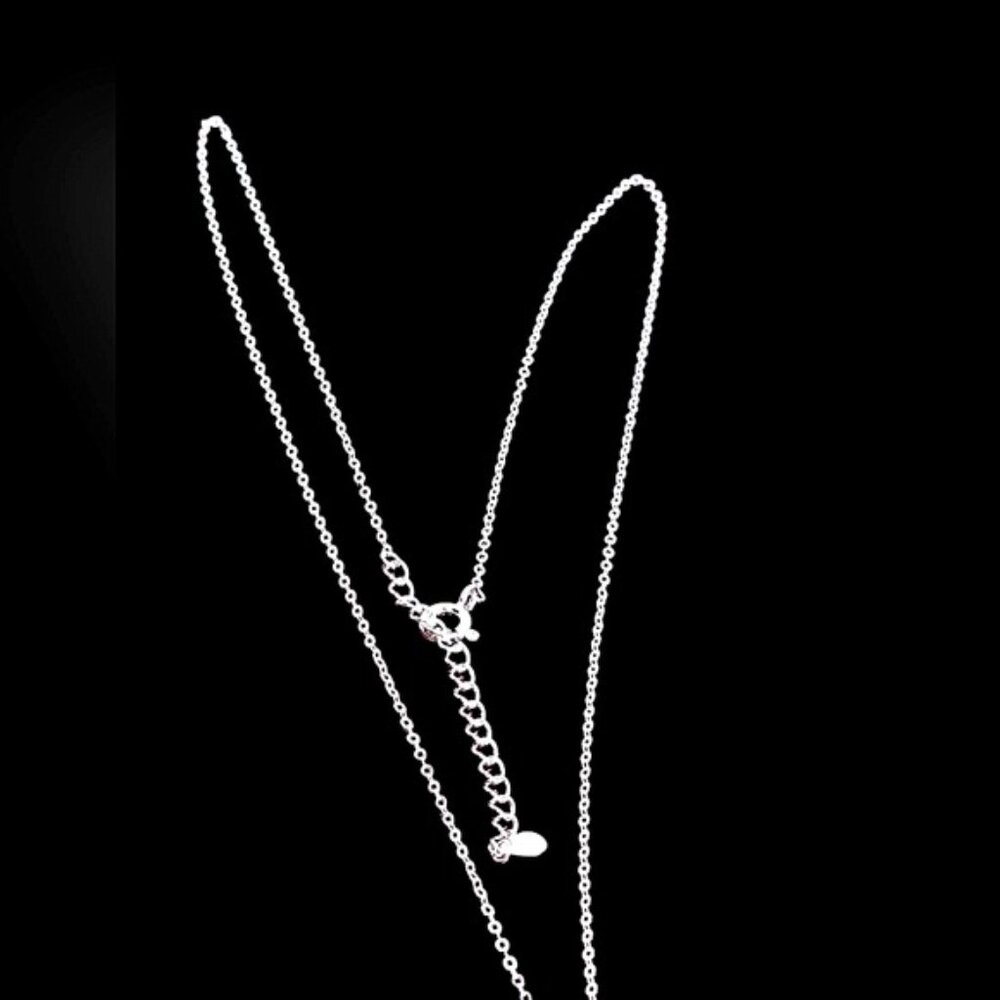 925 Sterling Silver Alphabet Letter "L" Necklace with Moissanite Gemstones. - Picture 5 of 7